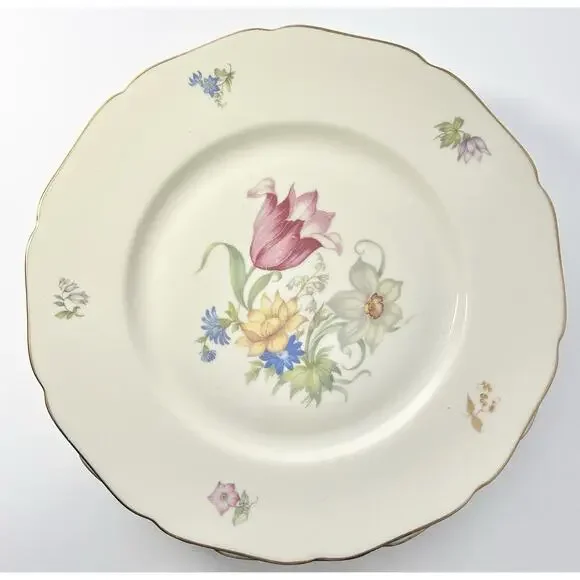 Hutschenreuther & Royal York “Bridal Bouquet (Madeleine)” 6 Dinner Plates 9 5/8” Dinnerware